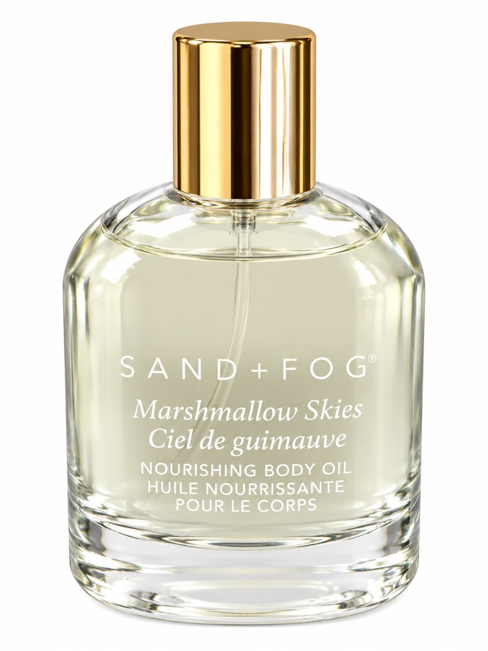 SAND+FOG Marshmallow Skies Nourishing Body Oil - Clear with Gold Cap